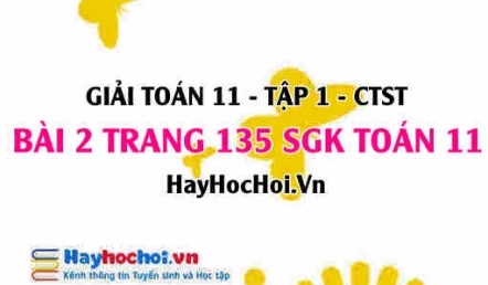 Giải bài 2 trang 135 Toán 11 tập 1 SGK Chân trời sáng tạo